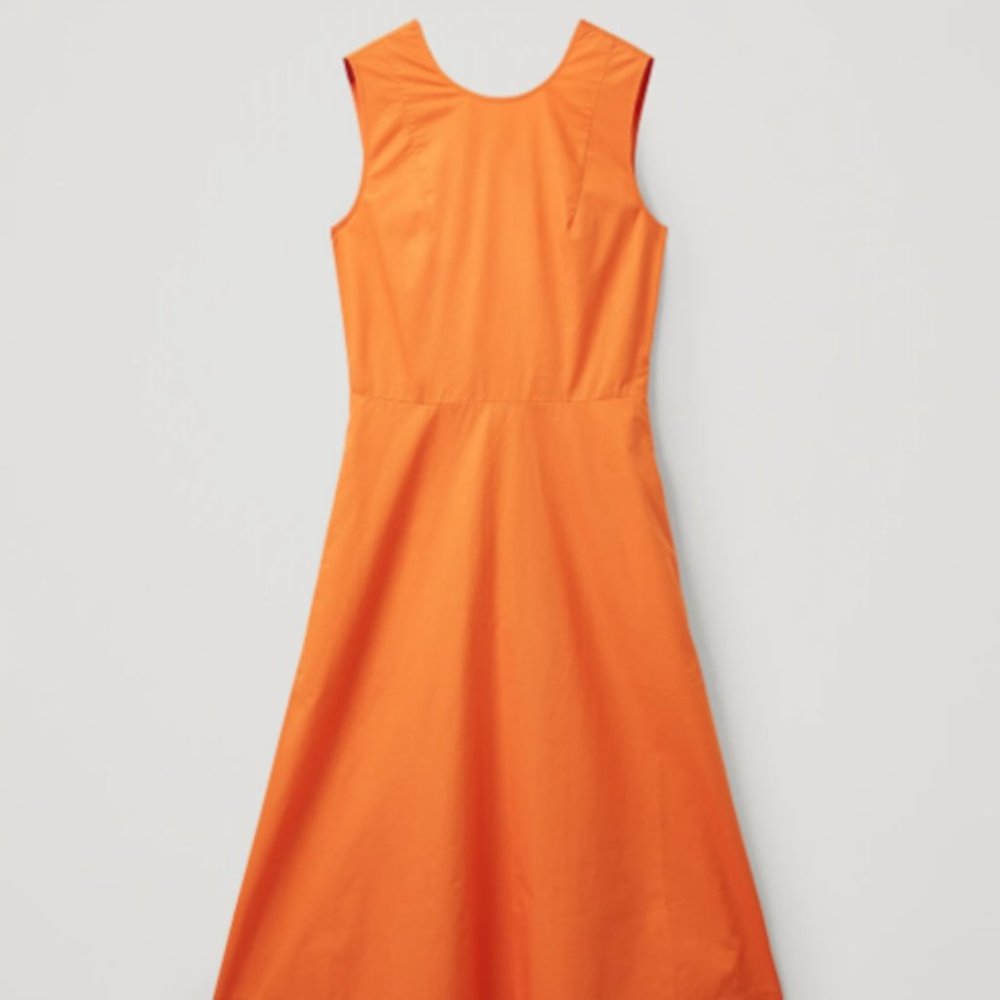 WAISTED BACKLESS COTTON DRESS